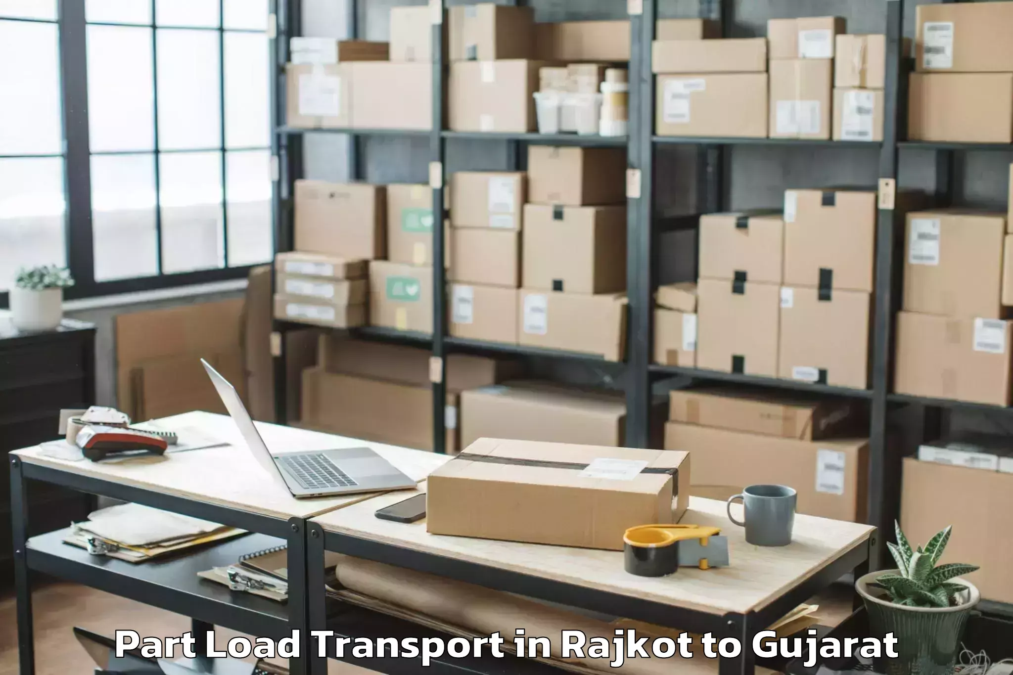 Reliable Rajkot to Vaghodia Part Load Transport